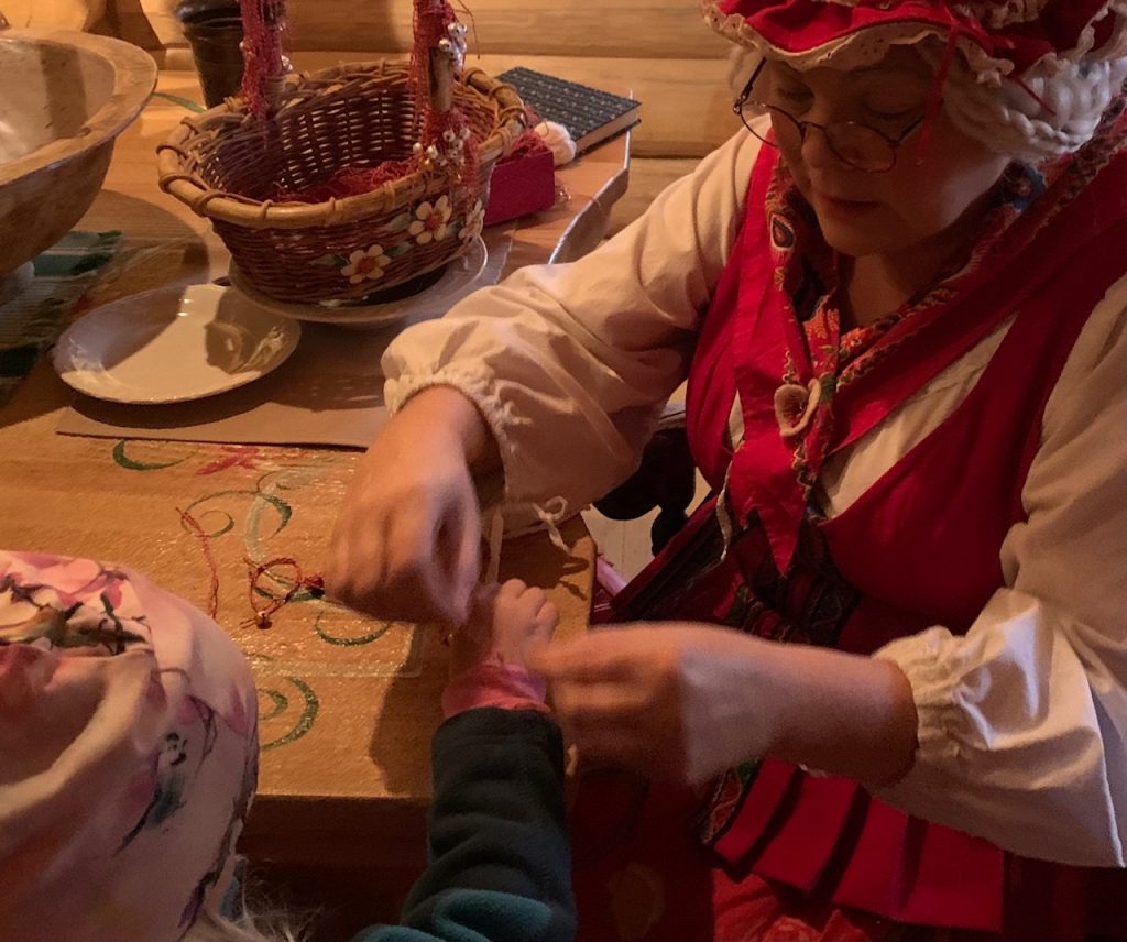 Mrs Santa and child